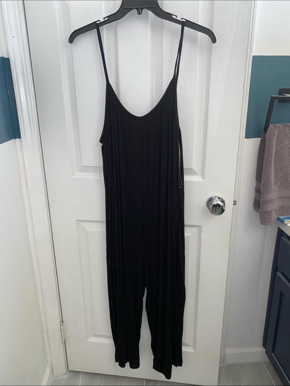 Womens Black Spaghetti Strap Jumpsuit